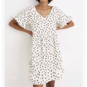 Madewell Lightspun Ruffle-Sleeve Babydoll Dress Size M